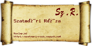 Szatmári Róza névjegykártya